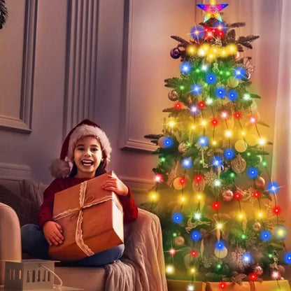 RGBIC 6.9FT 400LEDs Christmas Lights Holiday String Lights with Star Shape, Smart LED Xmas Tree for Indoor Outdoor Decor