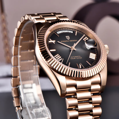 PAGANI DESIGN DD36 2025 Rose Gold Automatic Mechanical Watch for Men Luxury