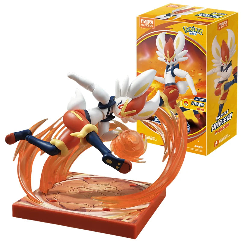 Original Blokees Pokemon Pikachu Scyther Snorlax Lucario Charizard Greninja Meowscarada Ceruledge Building Blocks Anime Doll Toy
