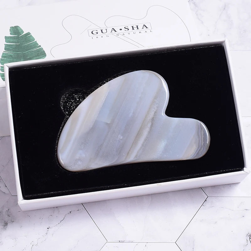 Jade Guasha Tool – Natural Stone Crystal Face & Body Massager for SPA & Healing