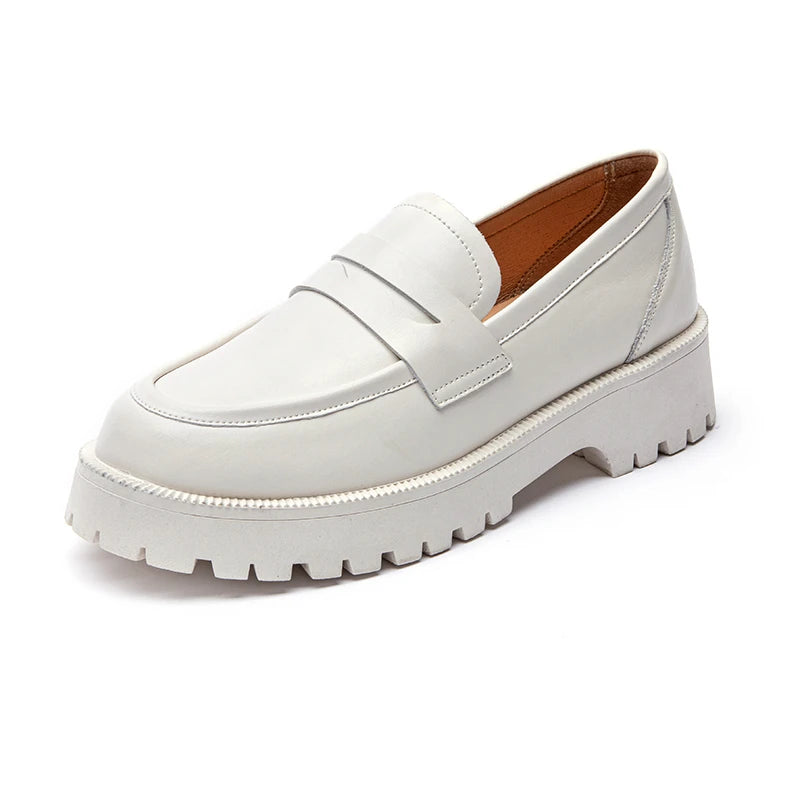 AIYUQI Spring Shoes Female British Style Thick-soled College Style Casual Loafers Genuine Leather Fashion Shoes Girls WHSLE MTO