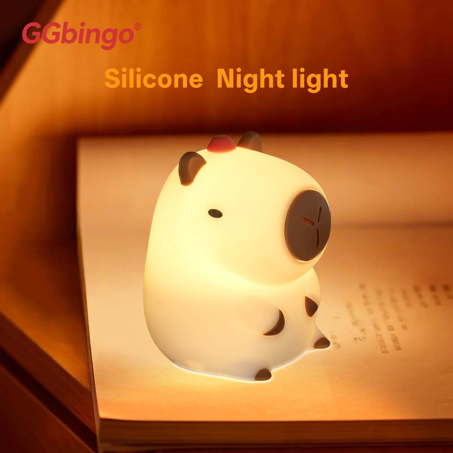 New Portable Silicone Pat Night Light with 3 Brightness Modes ABS Material Rechargeable 1200mAh Battery for Home Travel Bedroom