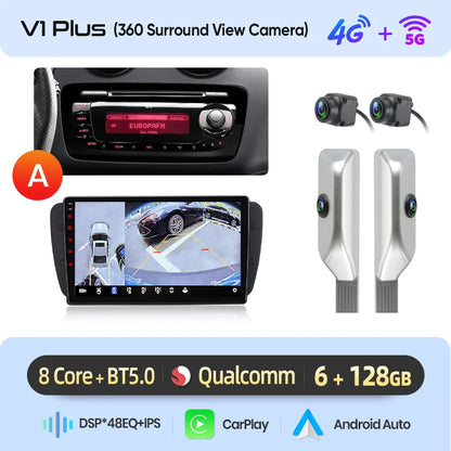 Junsun Wireless CarPlay Android Auto Radio For Seat Ibiza 6j 2009-2013 Car Intelligent Systems RDS BT DSP 2 din autoradio