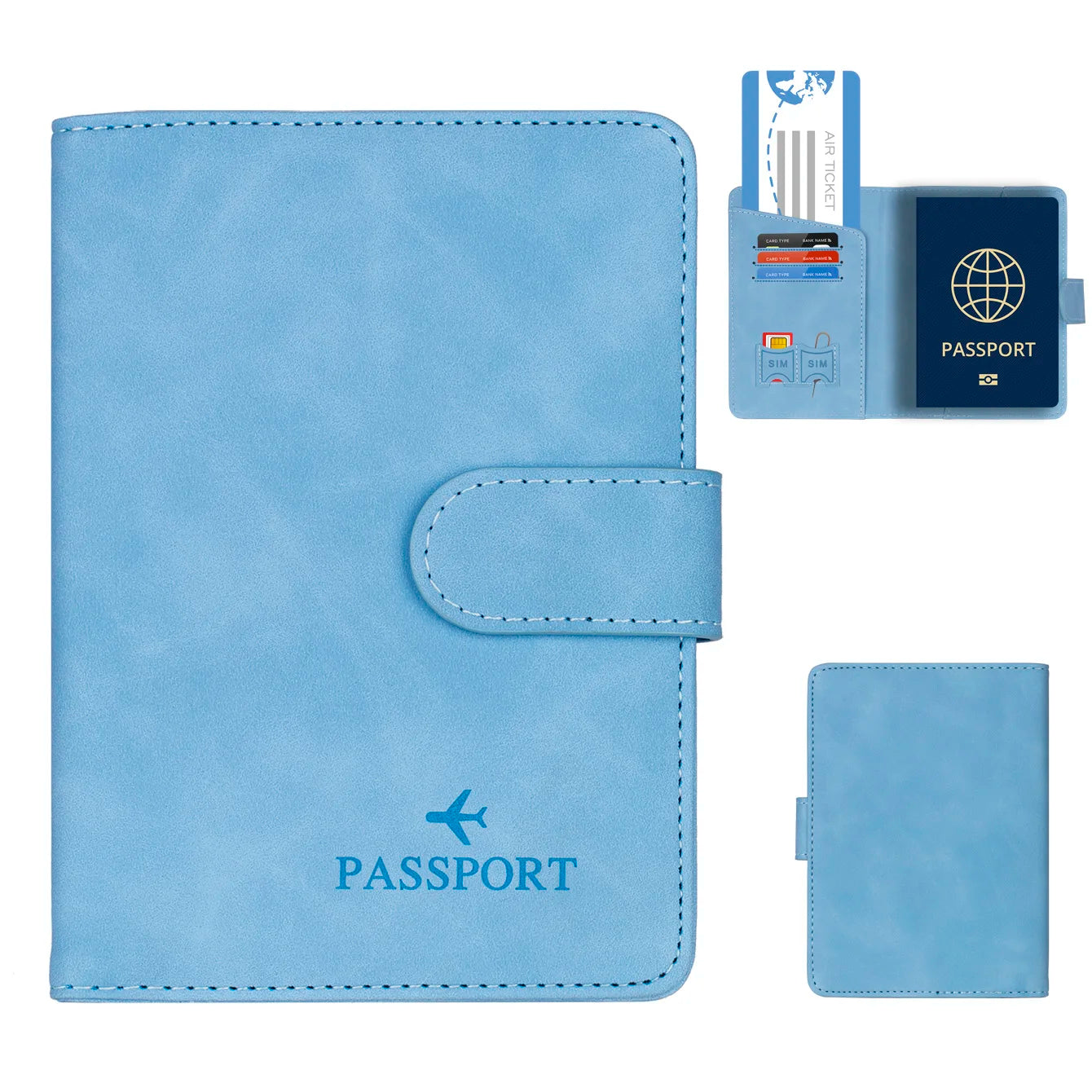 RFID Passport Holder Cover Wallet – Leather Travel Card Case for Men & Women