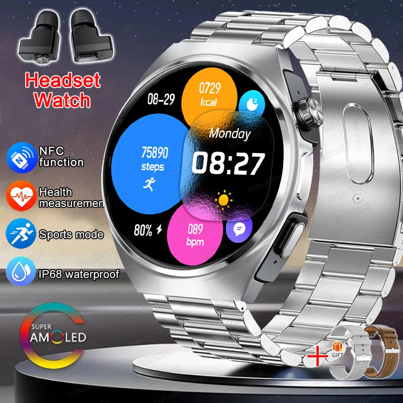 For Man Women New 2 in 1 Smart Watch With Earbuds Smartwatch TWS Bluetooth Earphone Heart Rate Blood Oxygen Monitor Sports Watch