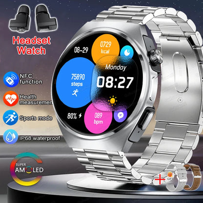 For Man Women New 2 in 1 Smart Watch With Earbuds Smartwatch TWS Bluetooth Earphone Heart Rate Blood Oxygen Monitor Sports Watch