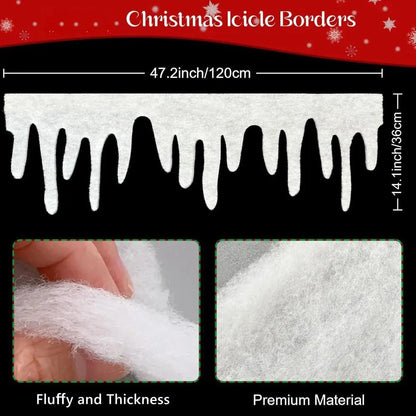 1pc 120x36cm Christmas Fake Snow Blanket Icicle Snow Fireplace Blanket Roll Snow Blanket Village Fluffy Icicle Snow Table Runner
