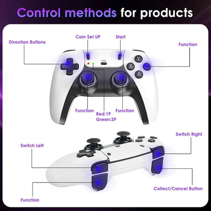 M15 4K TV Game Stick 64GB Built-in 3/40000+ Retro Games Console with Wireless Gamepads, Supports 20+ Simulators for HD TV Gaming