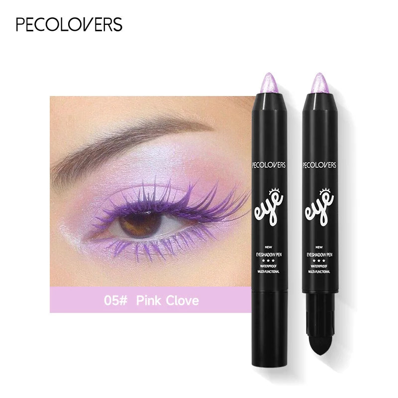 6 Colors Eyeshadow Pencil Stick, Waterproof Pearly Shimmer Glitter Eyeshadow Eyeliner Pen, Long Lasting Eye Makeup Tool