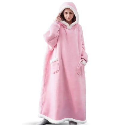 2024 Winter Oversized Flannel Hoodie Blanket | Unisex Giant TV Fleece Wearable Robe