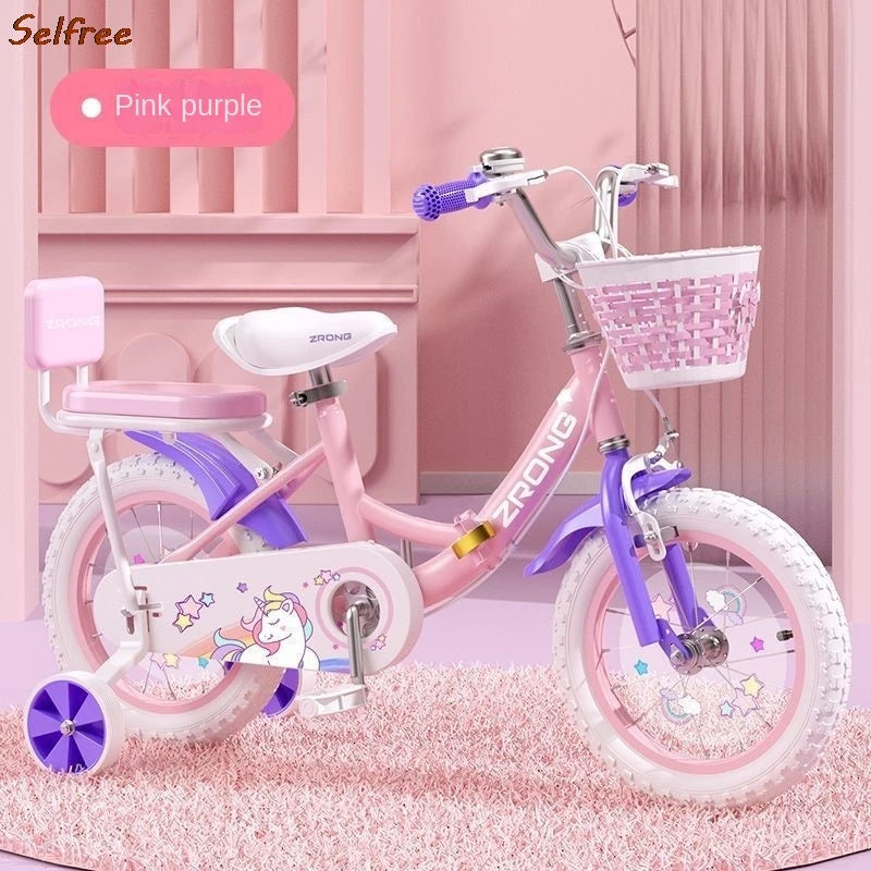 Bicicleta infantil dobrável para meninas de 3 a 6 anos, 7 a 10 anos, pedal para bebés, bicicleta de estrada para meninas, material de aço de alto carbono