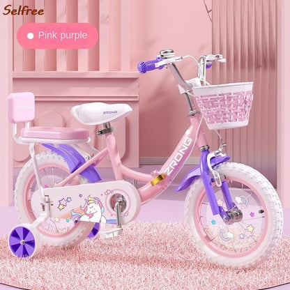 Bicicleta infantil dobrável para meninas de 3 a 6 anos, 7 a 10 anos, pedal para bebés, bicicleta de estrada para meninas, material de aço de alto carbono