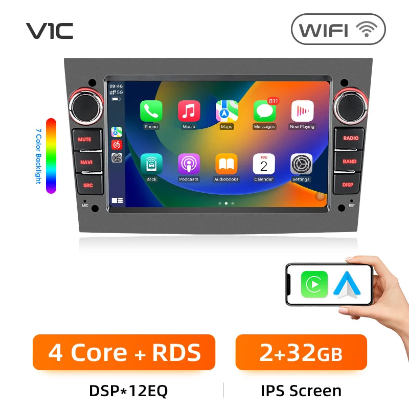 Junsun 4G Wireless CarPlay for Apple Android Auto Car Radio for Opel Astra Vectra Vauxhall Antara Zafira Corsa Vivaro Meriva RDS