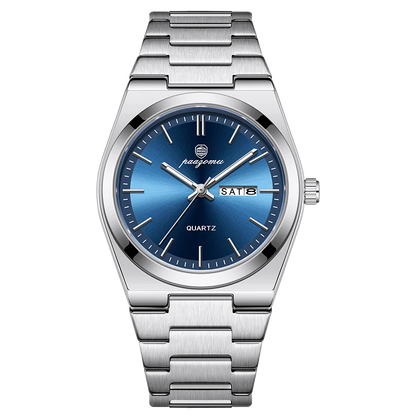 POEDAGAR Men's Sport Quartz Watch Stainless Steel Luminous Waterproof + Box