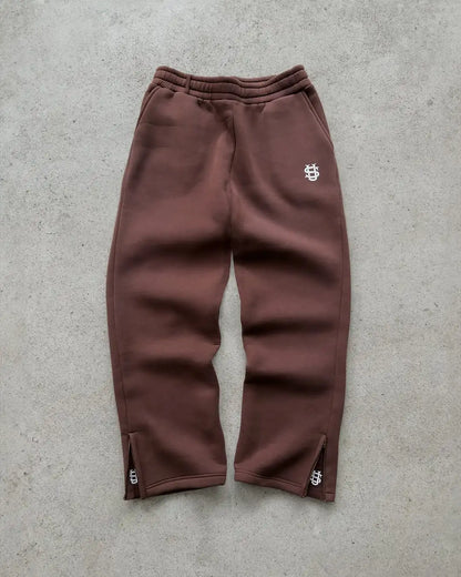 Y2K Fashion Jogger Sweatpants Loose Embroidery Labeled Open Leg Wide Leg Pants Trendy Pocket Couple Straight Pants Men's Hoodie