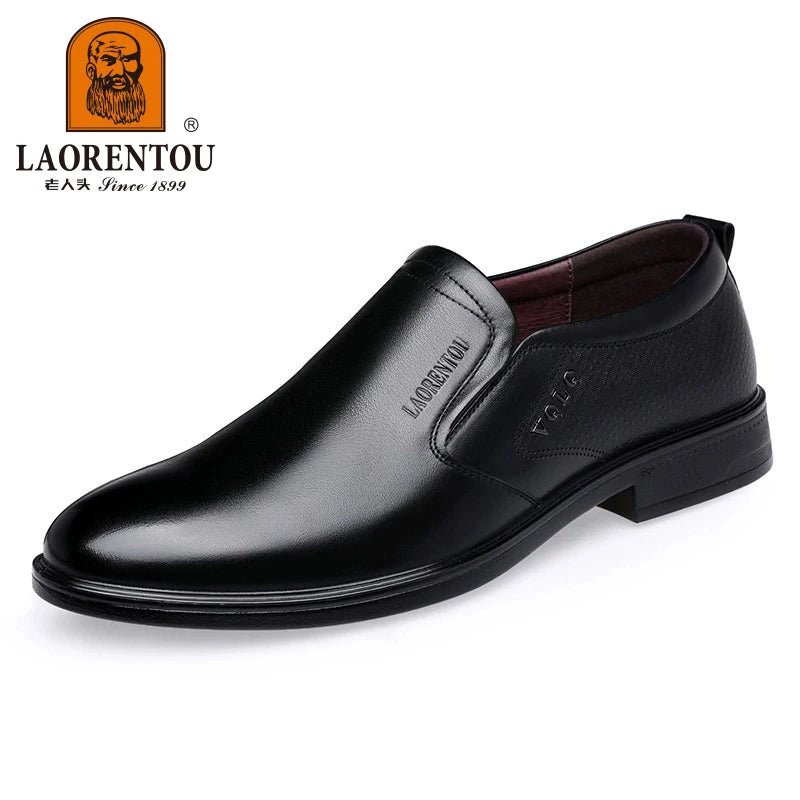 LAORENTOU genuine leather casual shoes, men's cowhide breathable soft sole, versatile business leather shoes