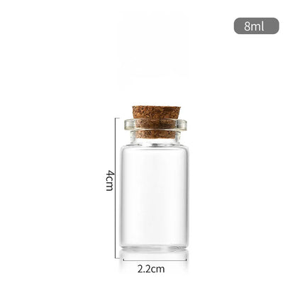 5Pcs Mini Clear Glass Bottles with Cork Stopper Wishing Drifting Bottles for Wedding Favors Party Decor DIY Craft Jars Vials