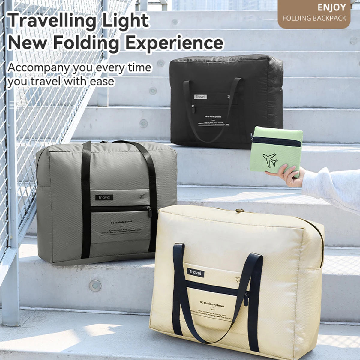 2025 new diamond-shaped luggage bag, large-capacity moving luggage bag, ultra-light foldable travel bag, clothing storage bag