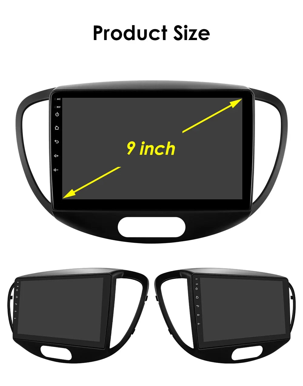 Hizpo 2Din 9inch Android13 Car Radio for Hyundai i10 2007- 2013 BT 4G Auto CarPlay Navi GPS RDS DSP UI7862 Intelligent System