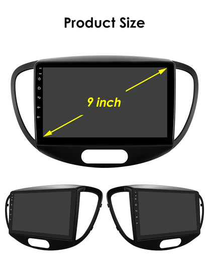 Hizpo 2Din 9inch Android13 Car Radio for Hyundai i10 2007- 2013 BT 4G Auto CarPlay Navi GPS RDS DSP UI7862 Intelligent System
