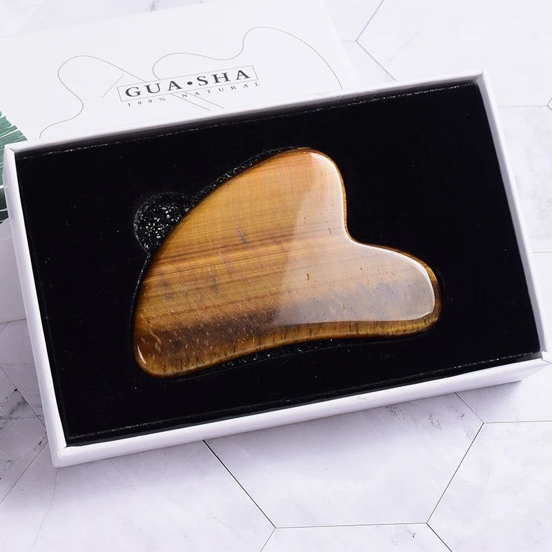 Jade Guasha Tool – Natural Stone Crystal Face & Body Massager for SPA & Healing