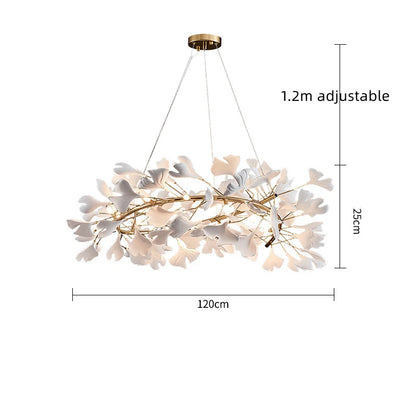 Tree branch chandelier Ceramic Ginkgo Leaves lamp luxury designer Living Room Bedroom Art Lobby Decoration restaurant bar lights