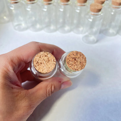 15/36/70 pcs 25ml Glass Bottles Cork Stopper Tiny Test Tube Jars Clear Mini Containers DIY Wedding Favors Wishing Bottles