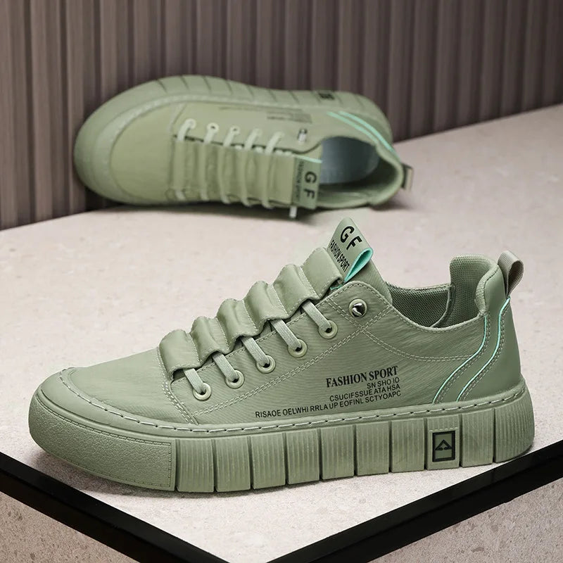 Green Men Casual Shoes Ice Silk Canvas Shoes for Men Walking Shoes Outdoor Sneakers Male Breathable Footwear Tenis Hombres
