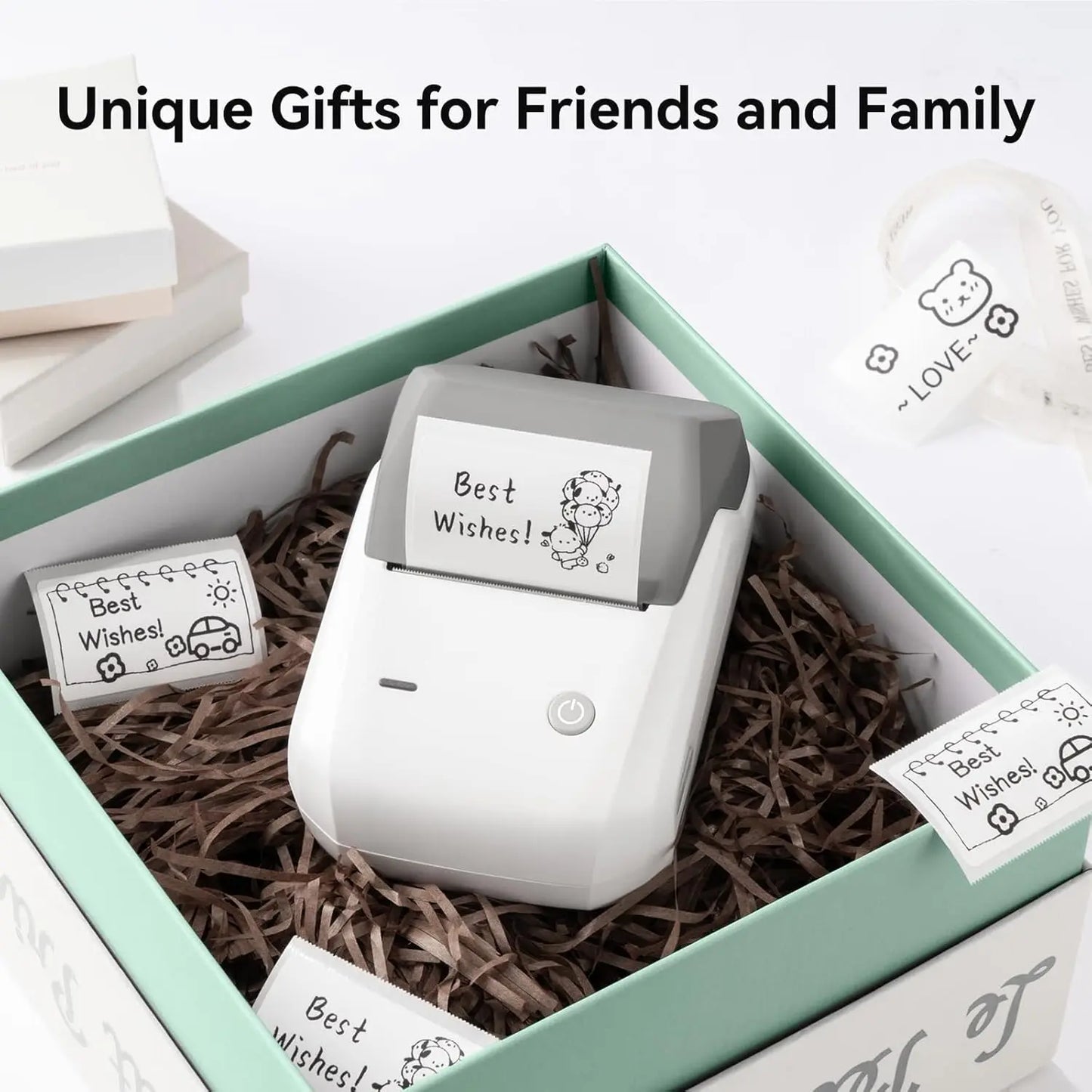 NIIMBOT B1 Portable Thermal Printer With Tapes 2 Inch Adhesive Label Machine Mini Bluetooth Sticker Maker Waterproof Labels Roll