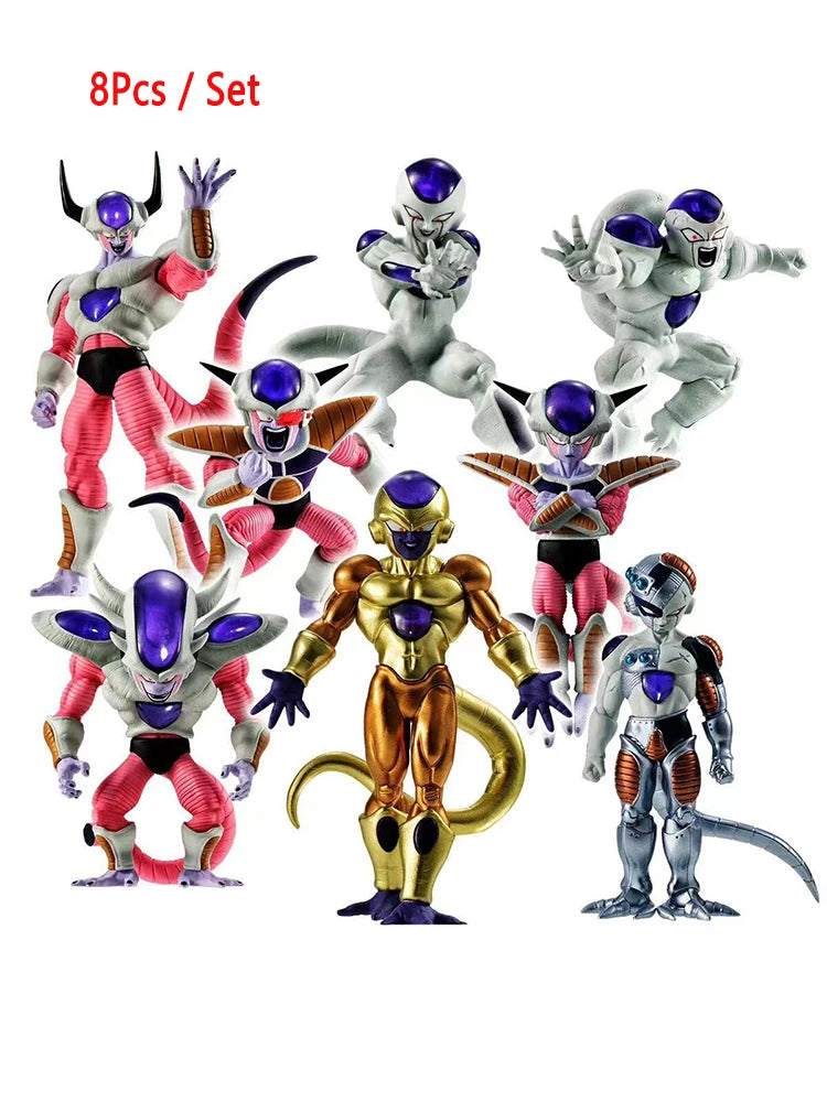 Hot 8pcs Dragon Ball Z Frieza Freezer  Anime Figures Figurine Pvc Statue Model Doll Collection Decoration toys
