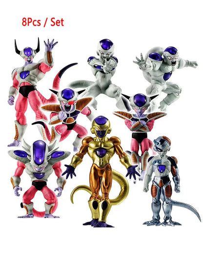 Hot 8pcs Dragon Ball Z Frieza Freezer  Anime Figures Figurine Pvc Statue Model Doll Collection Decoration toys