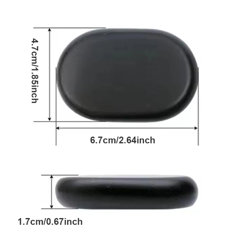 12 Pcs Spa Hot Stones 4x6cm Natural Lava & Jade Massage Stones Stress Relief Set