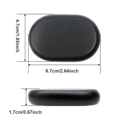 12 Pcs Spa Hot Stones 4x6cm Natural Lava & Jade Massage Stones Stress Relief Set