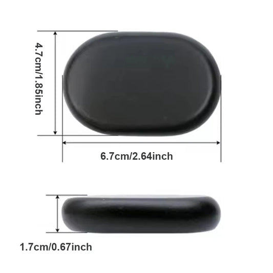 12 Pcs Spa Hot Stones 4x6cm Natural Lava & Jade Massage Stones Stress Relief Set