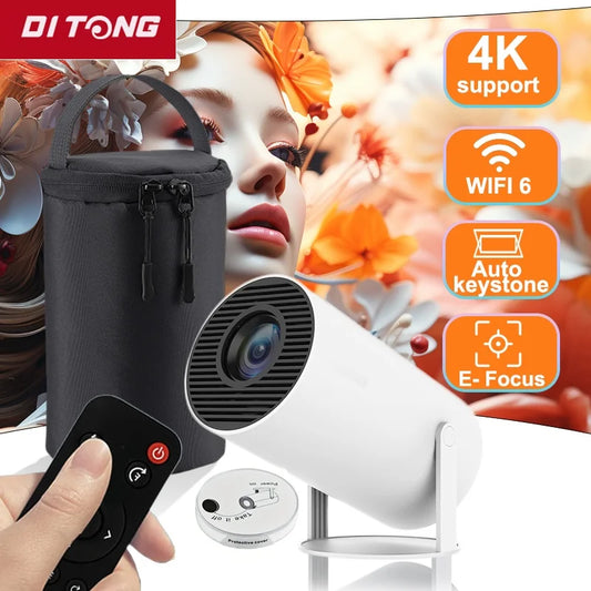 DITONG HY300 Plus Projector Android 4K 1280*720P Dual Wifi 300ANSI Video Cinema Outdoor Portable  home hd led HY300 Pro Projetor