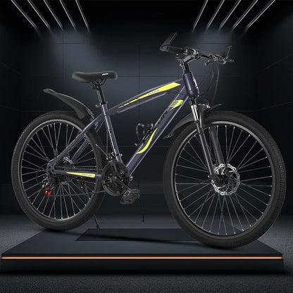 Cooya 24 Inch Variable Speed Bike With Lockable Front Fork 21/27 Speed Dual Disc Brake Student Bike High Carbon Steel Frame 2025