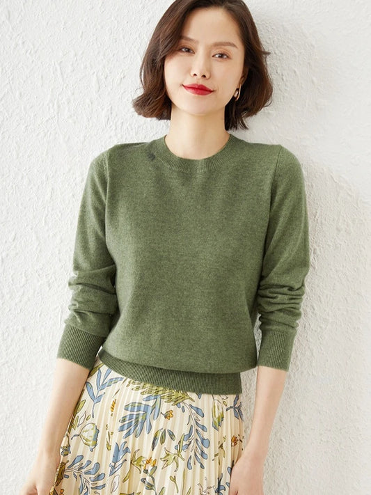 Basic Knitted O-Neck Autumn Winter Sweater Women 2025 Long Sleeve Soft Warm Sweater Korean Simple Solid Color Versatile Pullover