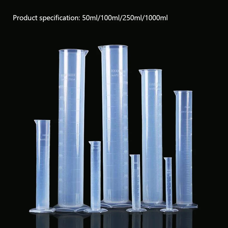 1pcs 50ml/100ml/250ml/1000ml Transparent Measuring Plastic Graduated Cylinder Lab Measuring Cup Laboratory Tools