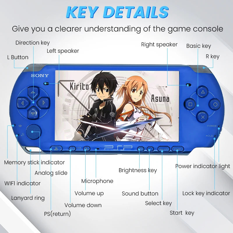 PlayStation Original PSP 3000 Handheld Game Console (PSP-3006) PlayStation Portable 3000 Game Console(Free Games)Cracked version