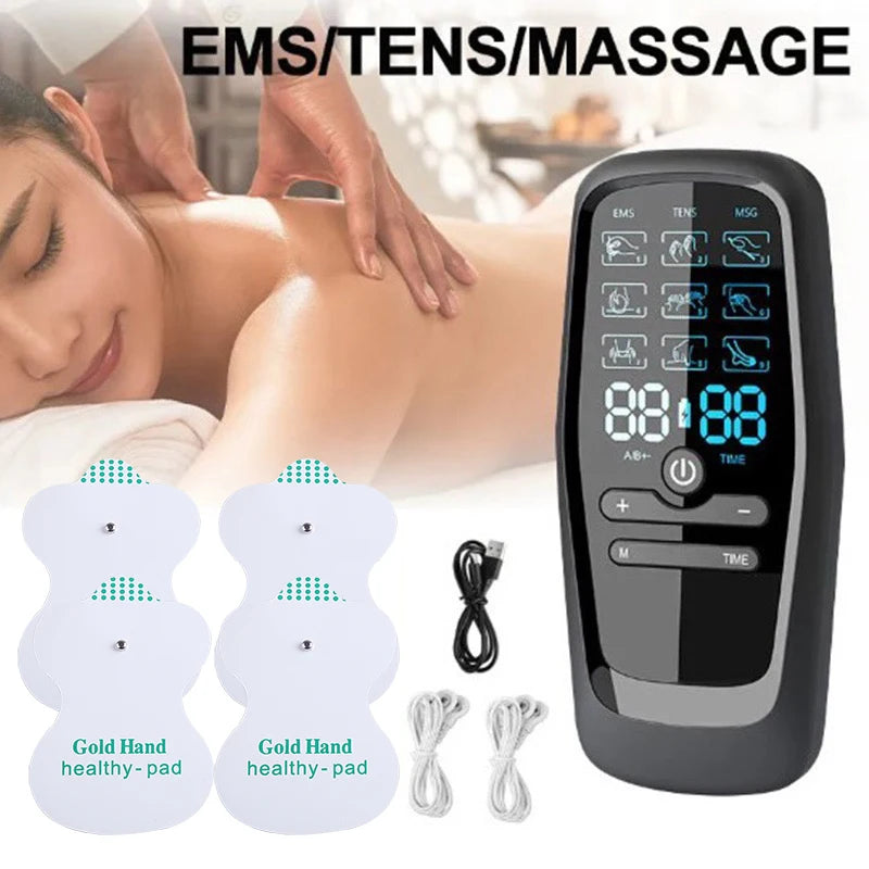 9 Modes EMS Electric Body Massager Low Frequency Pulse TENS Abdominal Electro Stimulator for Muscle Relaxation