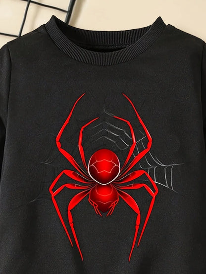 Autumn Children Boy Clothes Set Kid Girls Spider Printed Sweatshirts Pullover Top And Pants 2 Piece Suit Long Sleeve Tracksuits