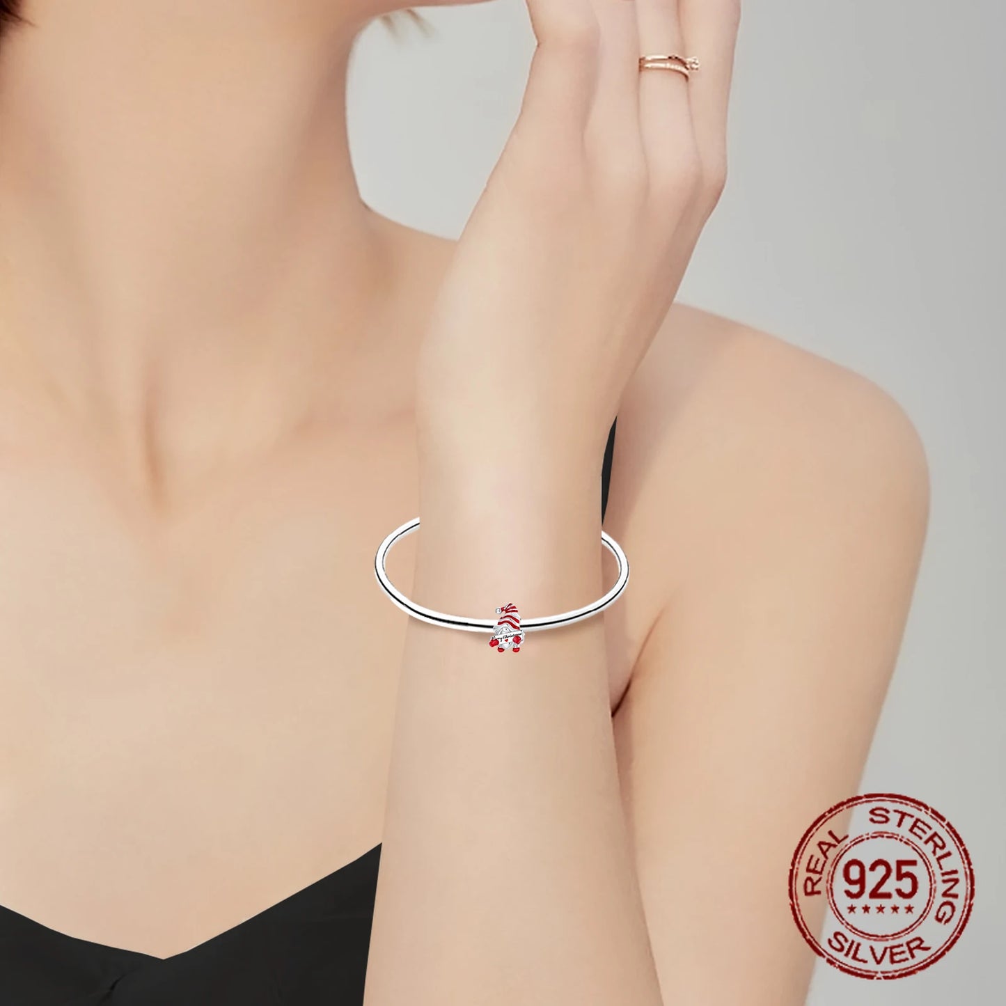 925 Sterling Silver Merry Christmas Yuletide Santa Claus Beads Pendant Charm Fit Original Charm Bracelets Women DIY Jewelry Gift