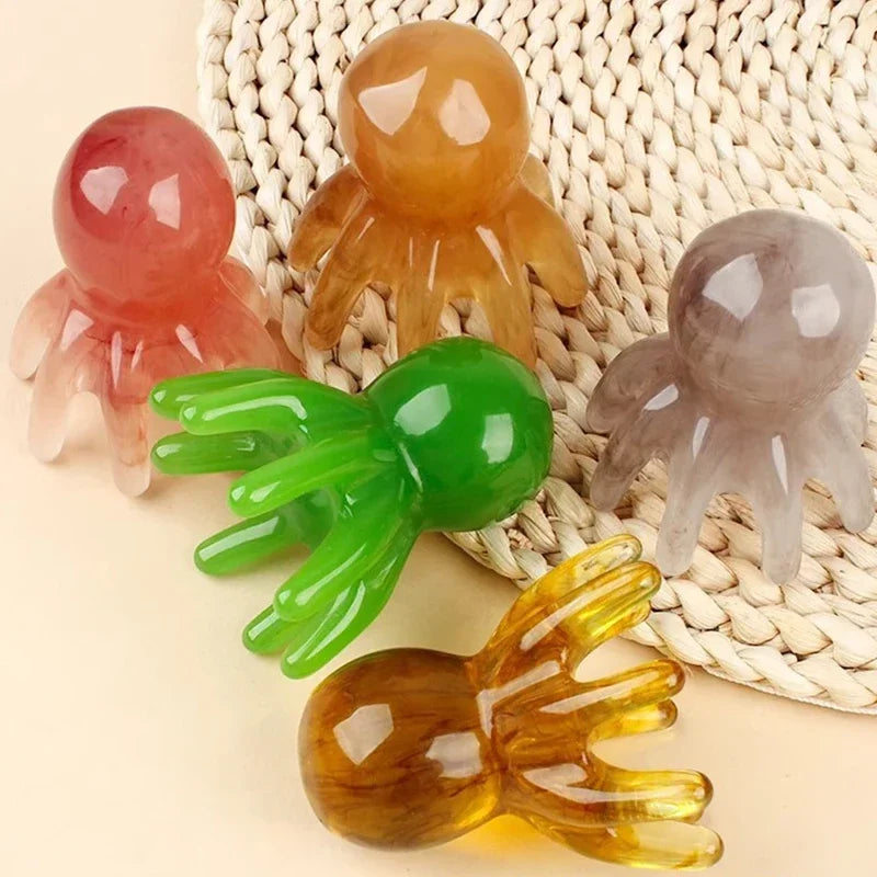 Resin Octopus Comb Head Massager – Scalp, Meridian, Gua Sha SPA Health Tool