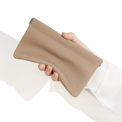 Self-Closing Long Wallet Artificial Leather Passport ID Cash Card Cable Holder