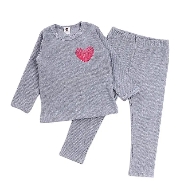 Children girls clothes boys children ribbed girl's fashion top and legging set with full sleeves kids soft autumn winter clothes