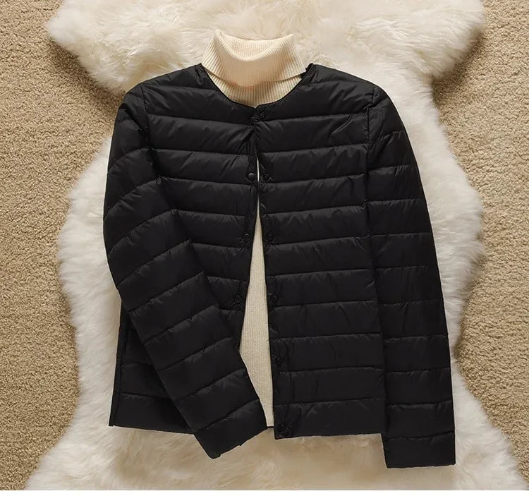 9 Color Women Puffer Jackets 90% Ultra Light Duck Down Women Matt Fabric Lightweight Coat Warm Female Windbreaker Parka