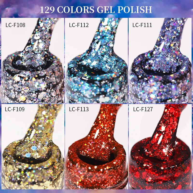 LILYCUTE Glitter Sequins UV Gel Polish – Sparkling Gel Nail Color