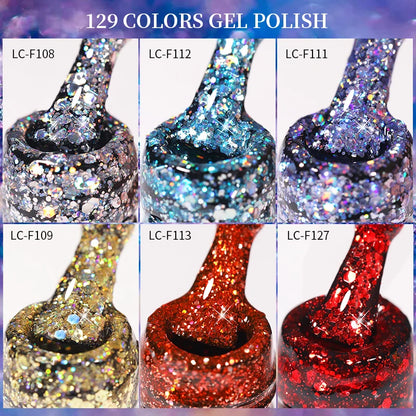 LILYCUTE Glitter Sequins UV Gel Polish – Sparkling Gel Nail Color