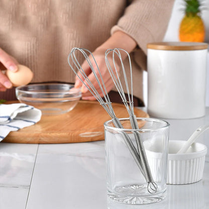 1/2pcs 3-wire Mini Stainless Steel Balloon Balloon Beater,Cuisine Manual Whisk Kitchen Manual Frother Pastry Whip