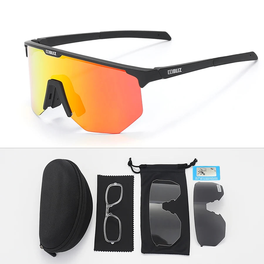 B BLIZ HERO Photochromic Cycling Glasses MTB Road Cycling Goggles Windproof UV Protection Sunglasses Polarized Sports Eyewear